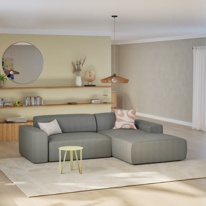 NADUVI Collection Nina Hoekbank Rechts - Velvet - Lichtgrijs