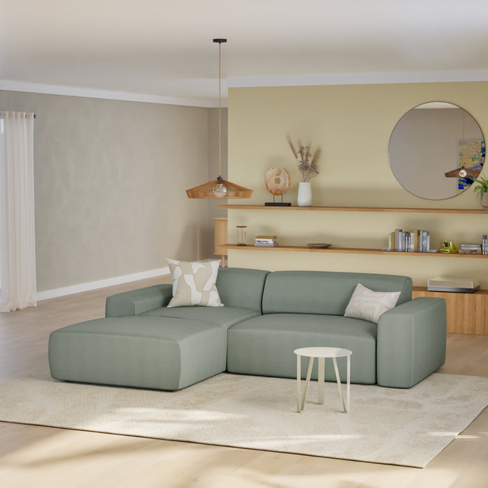 NADUVI Collection Nina Hoekbank Links - Velvet - Mintgroen