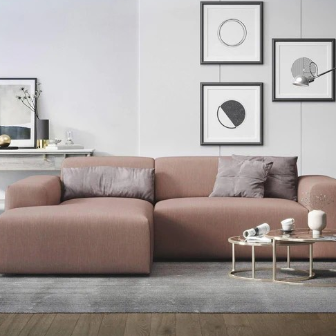 NADUVI Collection Nina Hoekbank Links - Linnen - Oudroze