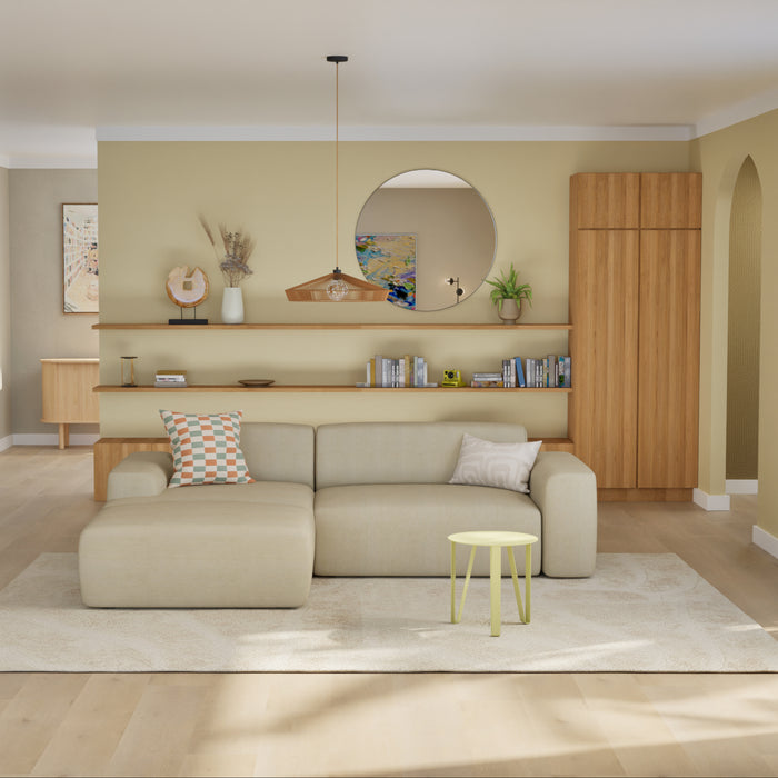 NADUVI Collection Nina Hoekbank Links - Velvet - Beige