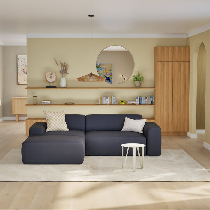 NADUVI Collection Nina Hoekbank Links - Velvet - Marineblauw