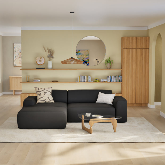 NADUVI Collection Nina Hoekbank Links - Velvet - Zwart