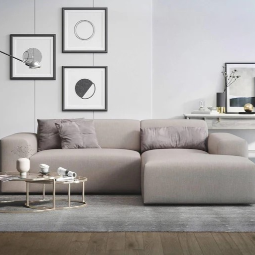 NADUVI Collection Nina Hoekbank Rechts - Linnen - Beige