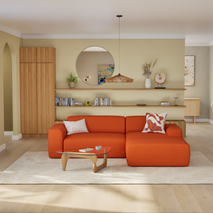 NADUVI Collection Nina Hoekbank Rechts - Velvet - Oranje