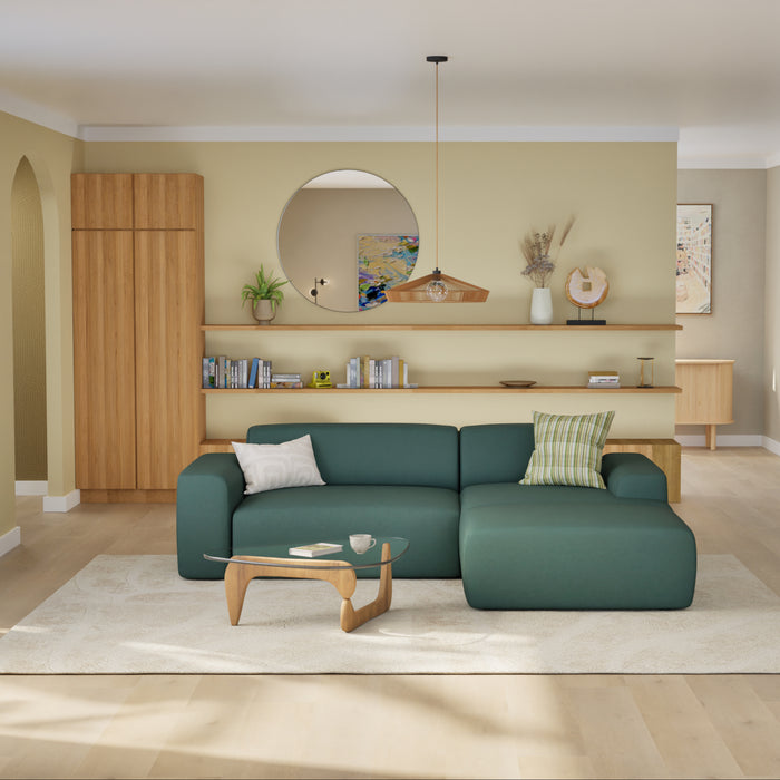 NADUVI Collection Nina Hoekbank Rechts - Velvet - Petrolblauw