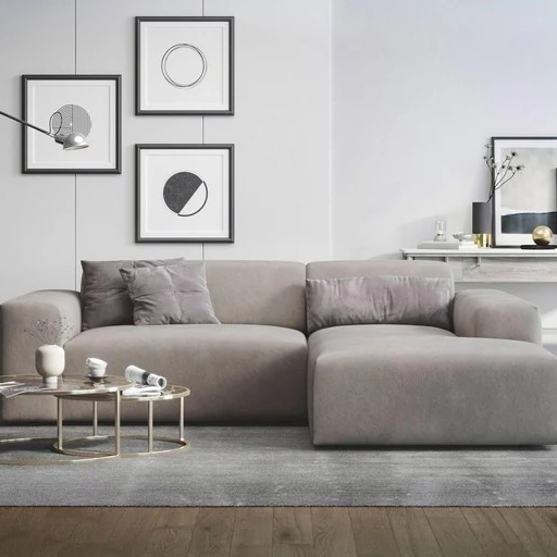 NADUVI Collection Nina Hoekbank Rechts - Velvet - Taupe