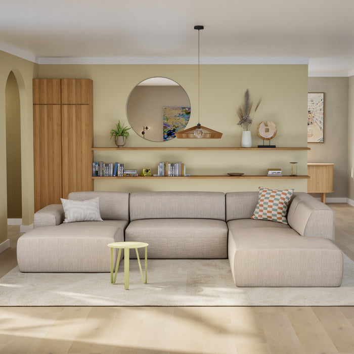 NADUVI Collection Nina U-bank Rechts - Linnen - Crème