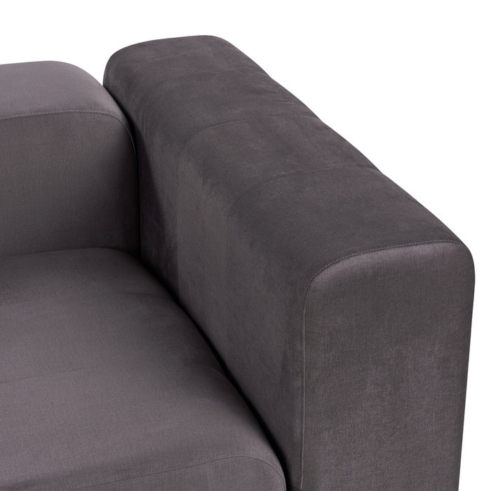 Beliani - FALSTERBO - Modulaire driezitsbank - Donkergrijs - Fluweel