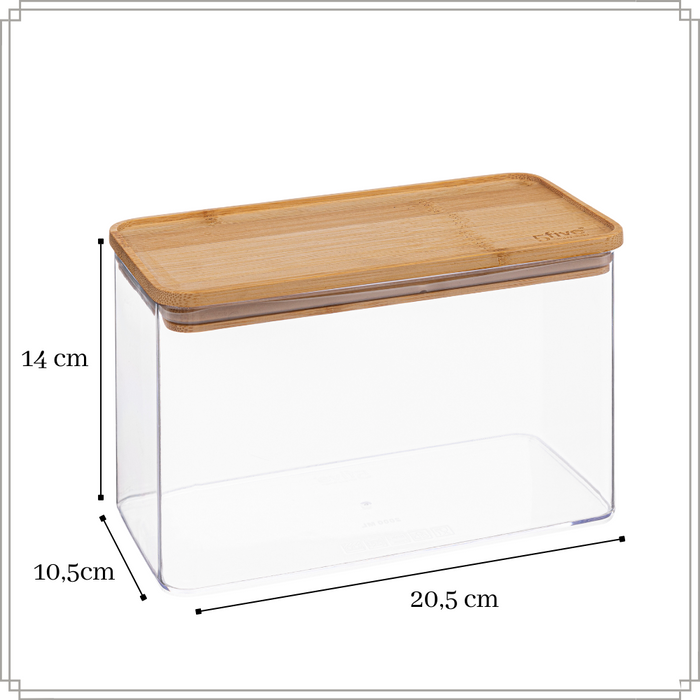 OTIX Cracker Bewaardoos Transparant Knackebrod Vershouddoos Bamboe