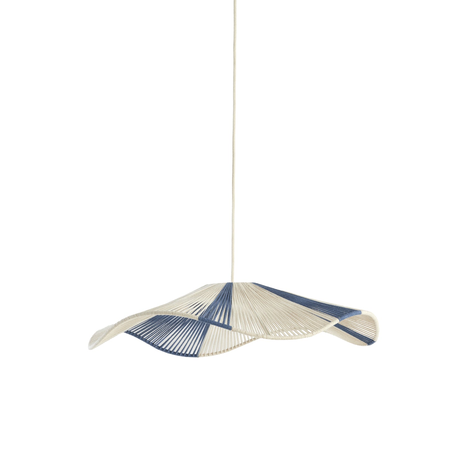 Light & Living Light&living Hanglamp Ø70x15 cm RAFA crème+blauw