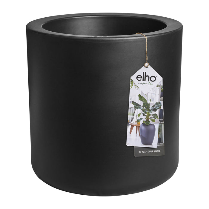 Elho Pure Cilinder Wheels 40 - Zwart - L 40 x B  x H 40 cm - Balkon, Binnen en Buiten - 100% gerecycled