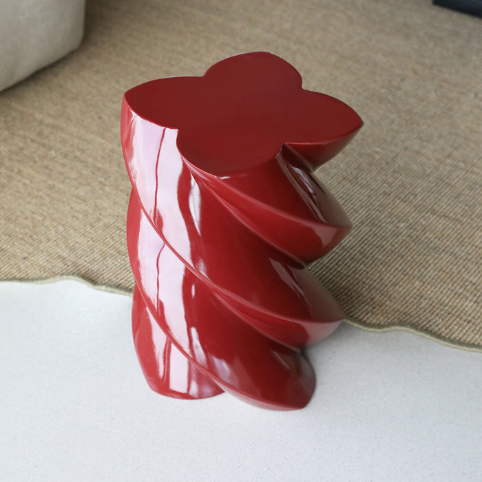 &k amsterdam Pillar Marshmallow Bijzettafel H 40 cm - Burgundy