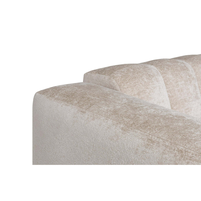 by fonQ Plume 3-zits Hoekbank met Chaise Longue Rechts - Chenille - Beige