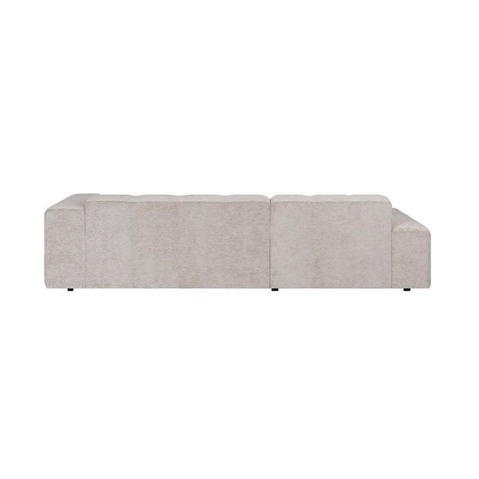 by fonQ Plume 3-zits Hoekbank met Chaise Longue Links - Chenille - Beige