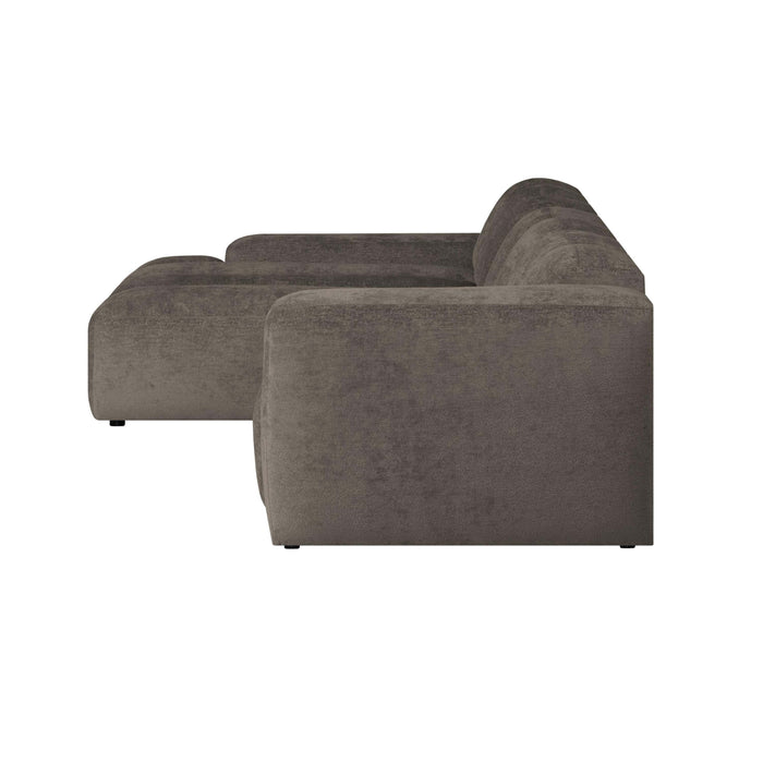 by fonQ Plume 3-zits Hoekbank met Chaise Longue Links - Chenille - Taupe