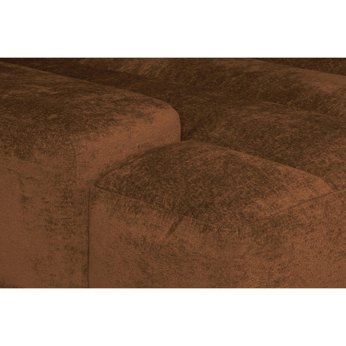 by fonQ Plume 3-zits Hoekbank met Chaise Longue Links - Chenille - Terra