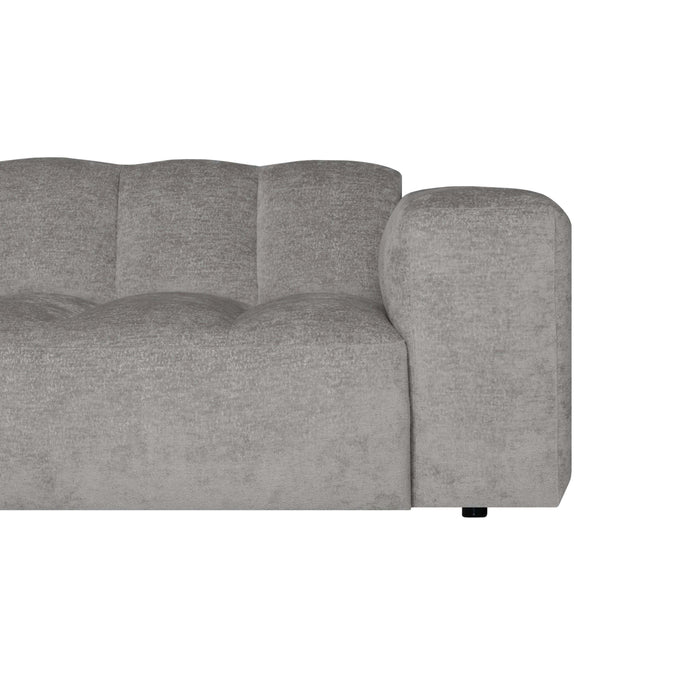 by fonQ Plume 3-zits Hoekbank met Chaise Longue Links - Chenille - Grijs
