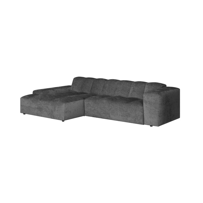 by fonQ  Plume 3-zits Hoekbank met Chaise Longue Links - Chenille - Antraciet