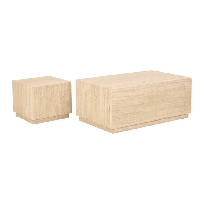 by fonQ Dice Bijzettafel Set van 2 - Rechthoekig - Crème