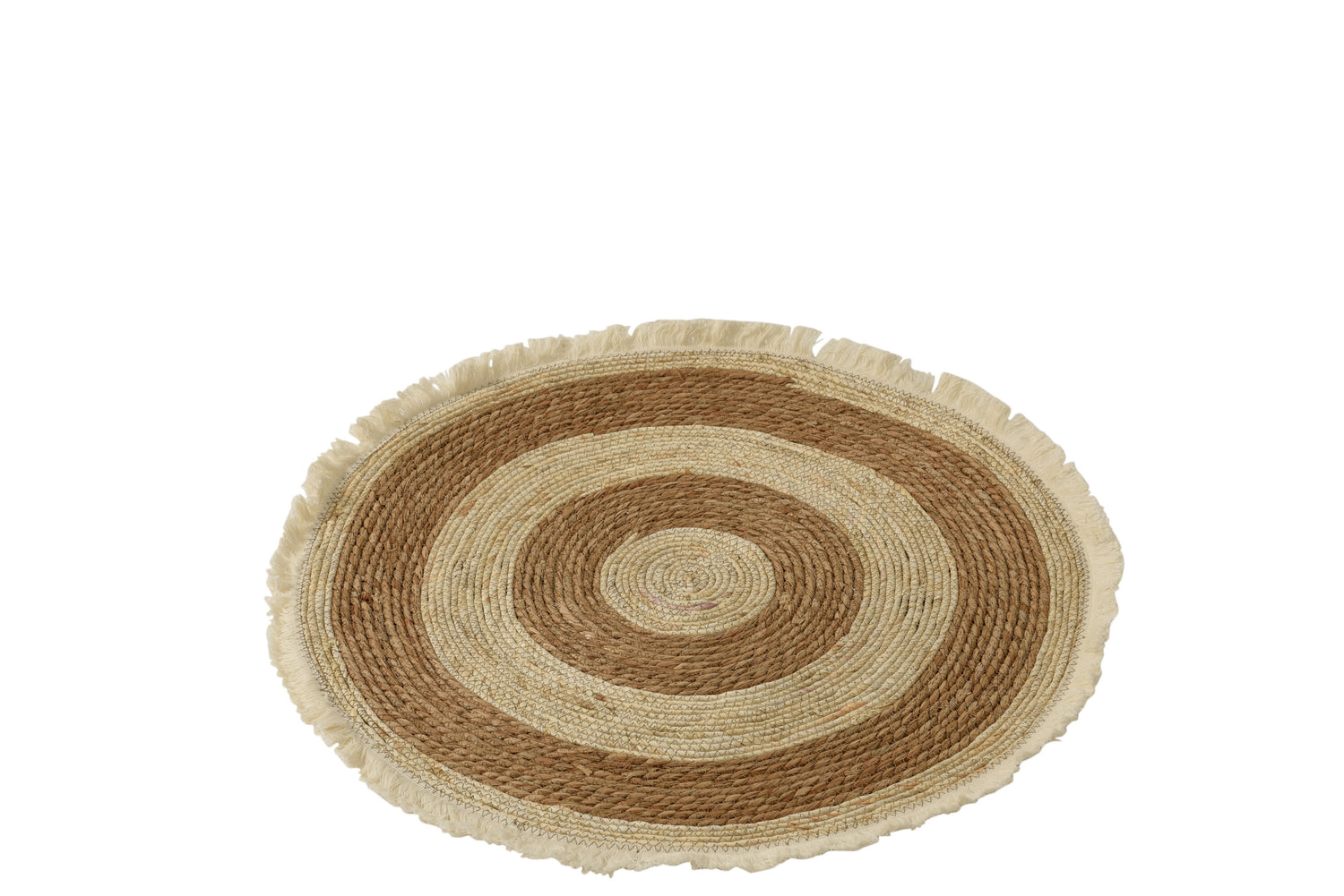 J-Line tapijt Kwastjesband - vloerkleed - jute - beige|bruin - small